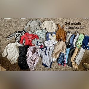 Boys 3-6 month onesies, pants, overalls